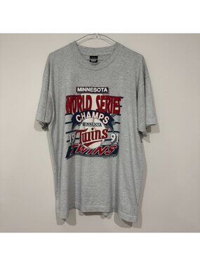 Vintage 1990s Minnesota Twins World Series Champs MLB Baseball T-shirt 1991 XL